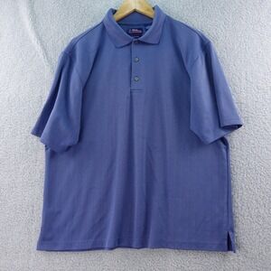 PGA TOUR Performance Golf Polo Shirt Mens L Short Sleeve Blue Stretch‎ Rugby